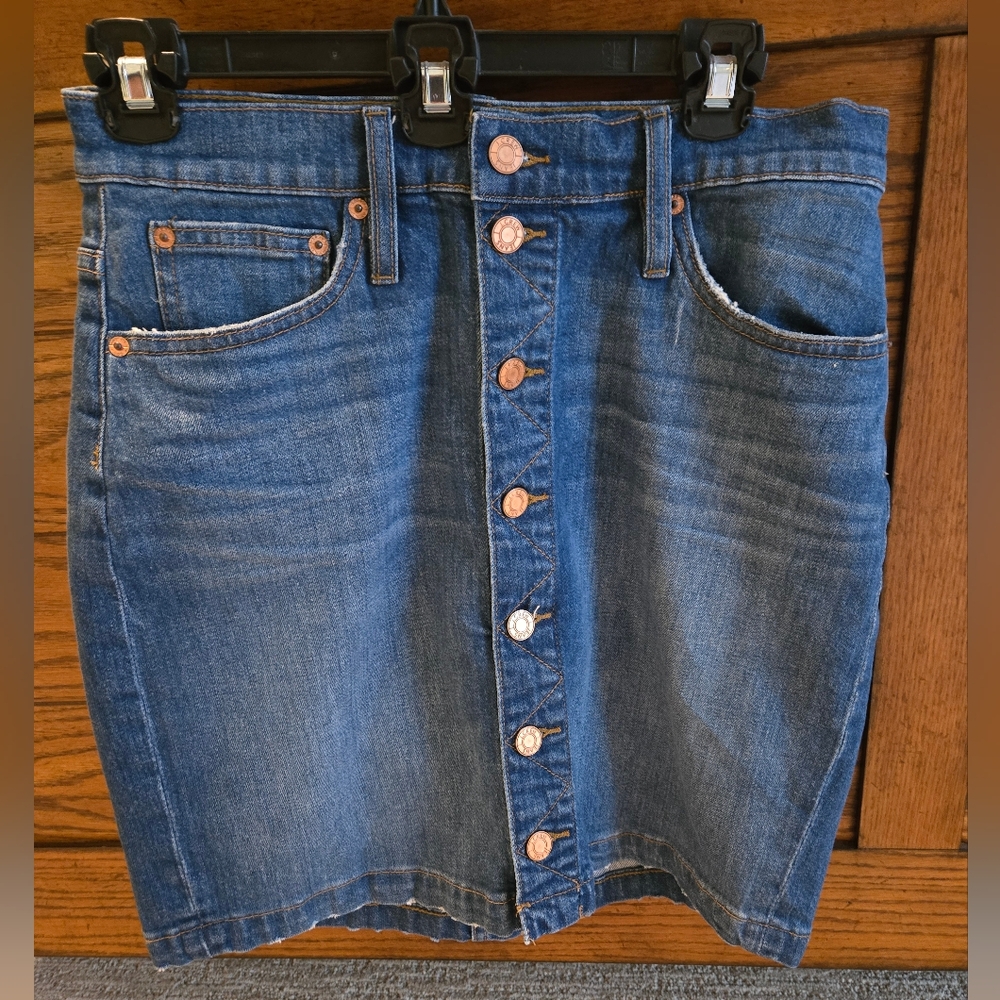 J. Crew Jeans 27p Button fly distressed skirt